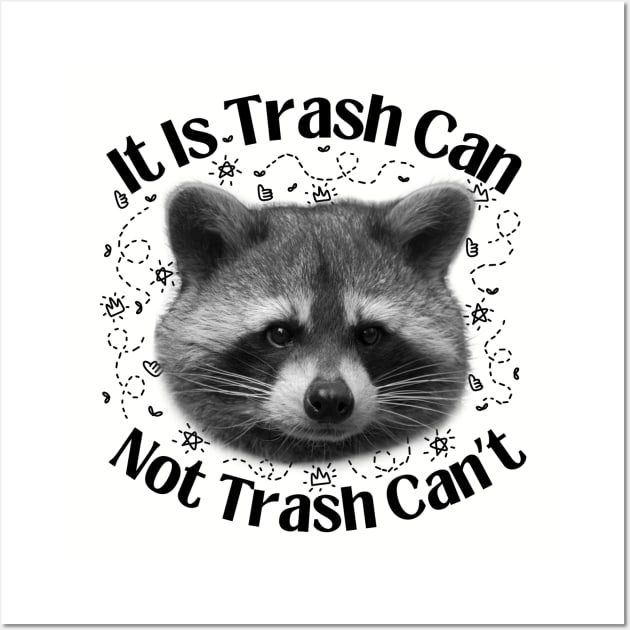 Trash Can Not Trash Cannot Raccoon Funny Wall Art by Andrew Collins